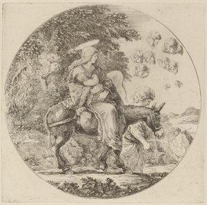 Ucieczka do Egiptu, prawdopodobnie 1662. autorstwa Stefano della Bella