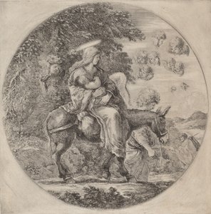 Ucieczka do Egiptu, prawdopodobnie 1662. autorstwa Stefano della Bella