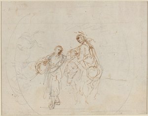 Ucieczka do Egiptu [verso]. autorstwa Stefano della Bella