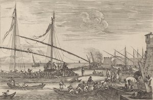 Fortyfikacje w Livorno, prawdopodobnie ok. 16541655. autorstwa Stefano della Bella