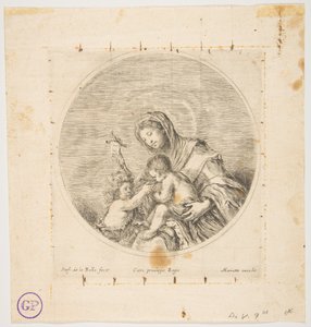 Madonna z Dzieciątkiem ze św. Janem, kompozycja okrągła, ok. 1641. autorstwa Stefano della Bella