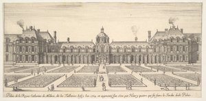 Pałac Katarzyny Medycejskiej, zwany Tuilleries, z różnych poglądów uwagi..., 1649-51. autorstwa Stefano della Bella