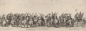 Trzydziestu łuczników i stronic, 1633. autorstwa Stefano della Bella