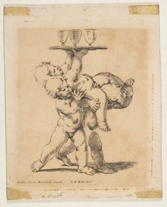 Troje dzieci z tacą, ca. 1638. autorstwa Stefano della Bella