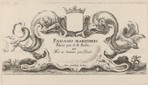 Strona tytułowa dla Paysages marines, 1644. autorstwa Stefano della Bella