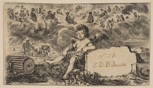 Strona tytułowa: Kupidyn, z Game of Mythology Jeu de la Mythologie, 1644. autorstwa Stefano della Bella