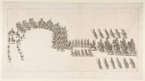 Procesja z pochodniami na karuzeli w Modenie, 1652. autorstwa Stefano della Bella