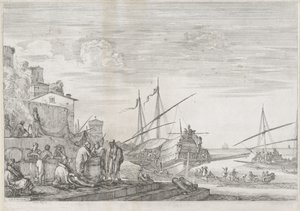 Dwa galery w porcie Livorno Port w Livorno (tytuł serii) Vues de port de Livourne (tytuł serii) autorstwa Stefano della Bella