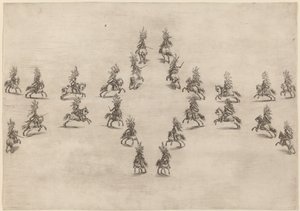 Dwudziestu czterech kawalerzystów w owalu, 1652. autorstwa Stefano della Bella