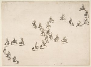 Dwudziestu czterech kawalerzystów tworzą podwójne S, 1652. autorstwa Stefano della Bella