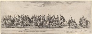 Dwadzieścia stron i pięć koni tureckich, 1633. autorstwa Stefano della Bella
