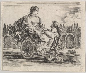 Wenus z „Gry w mitologię” Jeu de la Mythologie, 1644. autorstwa Stefano della Bella