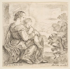 Dziewica i Dzieciątko Jezus, 1641. autorstwa Stefano della Bella