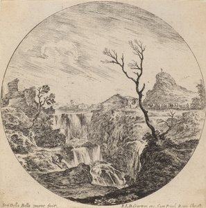 Wodospad z trzema poziomami, 1646. autorstwa Stefano della Bella