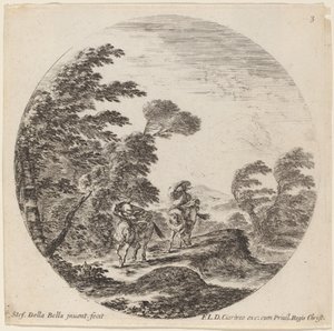 Jeźdźcy z wiatrem, 1646. autorstwa Stefano della Bella