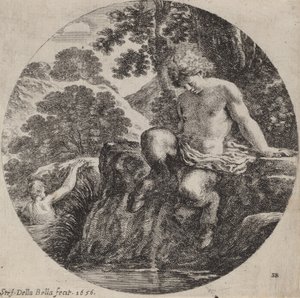 Młody satyr nad brzegiem potoku, 1656. autorstwa Stefano della Bella