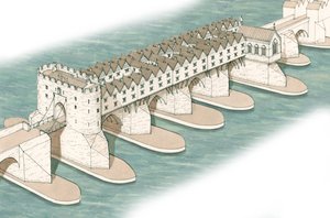 Centralna część Old London Bridge autorstwa Stephen Conlin