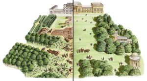 The Development of Stowe Landscape Gardens, Buckinghamshire, ok. 1741-1780 (tusz i akwarela)