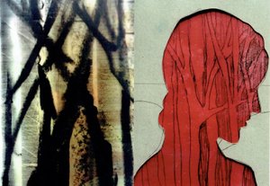 La Foret VIII, 2017 (monoprint i kolaż zdjęć) autorstwa Stephen Dow