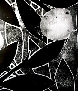 Księżycowe drzewo, 2016 (kolaż monoprint) autorstwa Stephen Dow