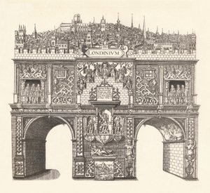 Łuk Triumfalny wzniesiony na cześć króla Jakuba Wejście do i przejazd przez Londyn, 1604, autorstwa Stephen Harrison
