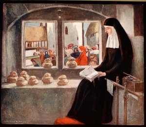 Lady Julian of Norwich, ilustracja z „Potężnej armii” Winifred M. Letts, wyd. 1912 (kolor lito) autorstwa Stephen Reid