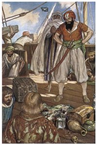 Przedstawienie barbarzyńskich piratów na Morzu Śródziemnym w „Księdze piratów chłopca” Henry