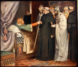 Święty Anzelm, ilustracja z „Potężnej armii” Winifred M. Letts, wyd. 1912 (kolor lito) autorstwa Stephen Reid