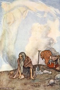 „Biały rumak zniknął im z oczu jak wieniec z mgły”, ok. 1910. autorstwa Stephen Reid