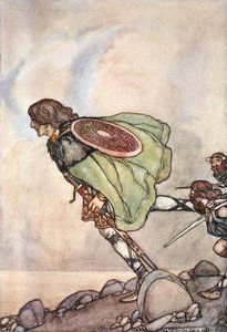 „Przebiegali go przez wzgórza i równiny”, ok. 1910. autorstwa Stephen Reid