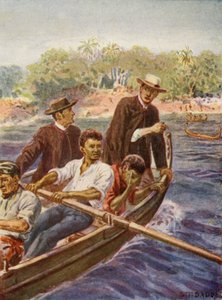 Ilustracja przedstawiająca życie biskupa Pattesona (kolorowa litografia)