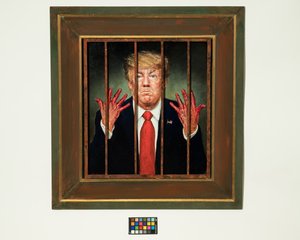 Trump skazany, 2020 (olej na panelu)