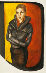 On Her Watch, 2012 (pióro i atrament na papierze) autorstwa Stevie Taylor