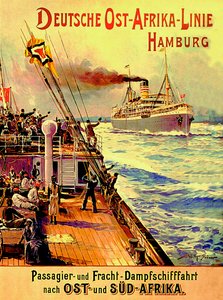 Plakat reklamujący linię German East Africa Line, Hamburg, 1904