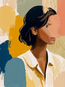 Kolorowy portret abstrakcyjny autorstwa Studio Palette