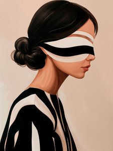 Elegancka kobieta z zasłoniętymi oczami autorstwa Studio Palette