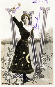 W : Liane De Pougy , tancerka i courstisane z la Belle Epoque - alfabet na pocztówce autorstwa Studio Reutlinger