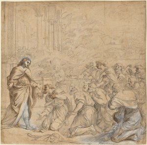 Józef objawia się swoim braciom w Egipcie autorstwa Studio of Pier Francesco Mola