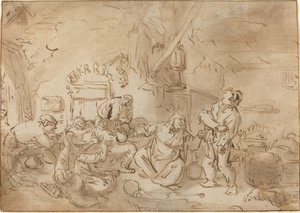 Bójka w karczmie autorstwa Style of Adriaen van Ostade