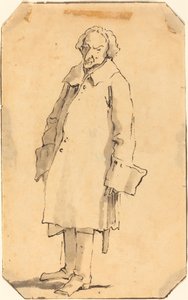 Stojący mężczyzna w świetnym płaszczu i butach autorstwa Style of Giovanni Battista Tiepolo