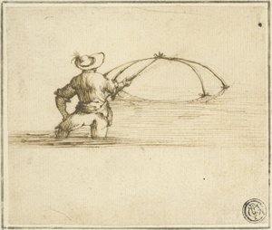 Rybak z siatką autorstwa Style of Jacques Callot