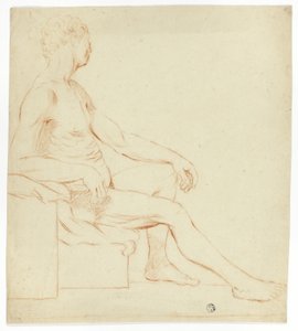 Siedzący akademicki akt męski autorstwa Style of Jacques Louis David