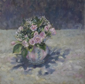 Róże w dzbanku w paski, 2013,