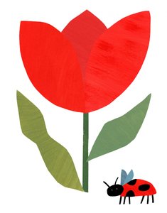Czerwony tulipan i biedronka autorstwa Susan Black