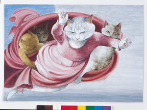 Ilustracja z Cats Galore! A Compendium of Cultured Cats (wyd. 2015) autorstwa Susan Herbert
