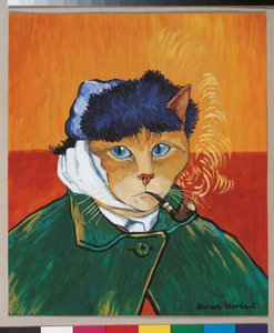 Ilustracja z Cats Galore! A Compendium of Cultured Cats (wyd. 2015) autorstwa Susan Herbert