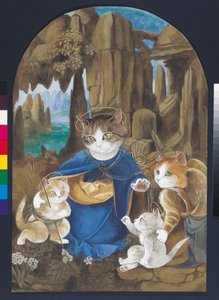 Ilustracja z Cats Galore! A Compendium of Cultured Cats (wyd. 2015) autorstwa Susan Herbert
