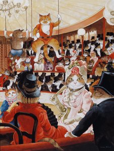 Ilustracja z Cats Galore! A Compendium of Cultured Cats (wyd. 2015) autorstwa Susan Herbert