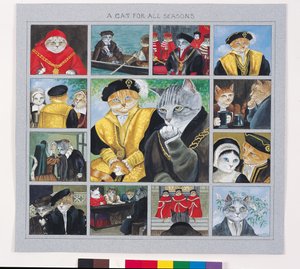 Ilustracja z Cats Galore! A Compendium of Cultured Cats (wyd. 2015) autorstwa Susan Herbert