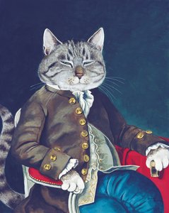 Ilustracja z Cats Galore! A Compendium of Cultured Cats (wyd. 2015) autorstwa Susan Herbert